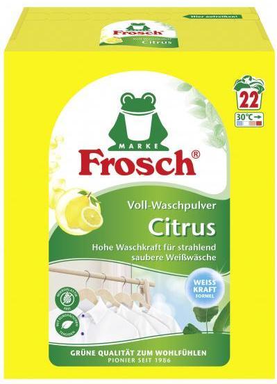 Produktbild Frosch Waschpulver 22 WL/1,45 kg, Citrus (22 Waschgänge, Waschpulver)