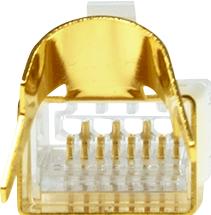 Actual product image LogiLink RJ45 connector, Cat.6A/Cat.7/Kat.7A/Kat.8.1 shielded, gold-plated brass housing, gold-plated co (Network cable plug)