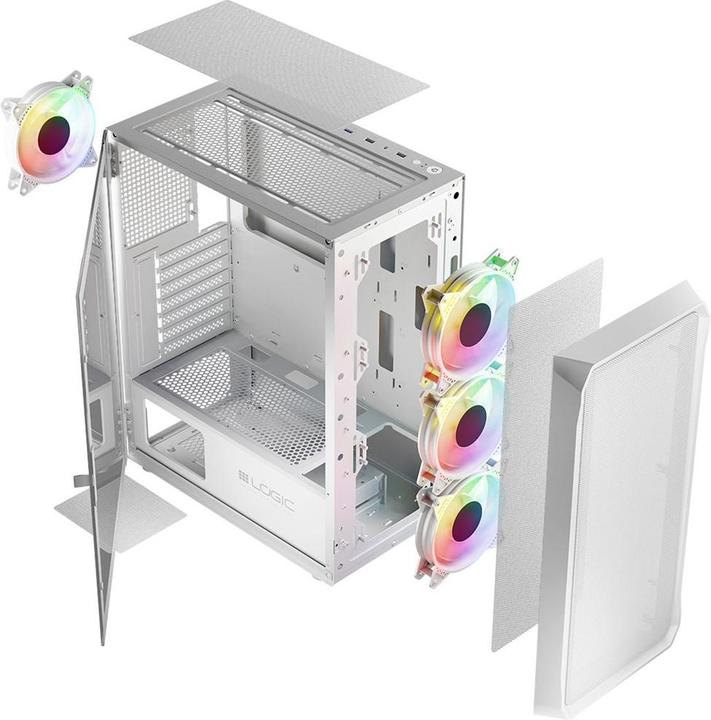 Actual product image Logic PORTOS ARGB MINIDI USB 3.0 Case White (ATX)