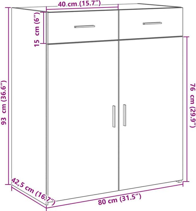 Image du produit vidaXL Sideboard (80 x 42.50 x 93 cm)