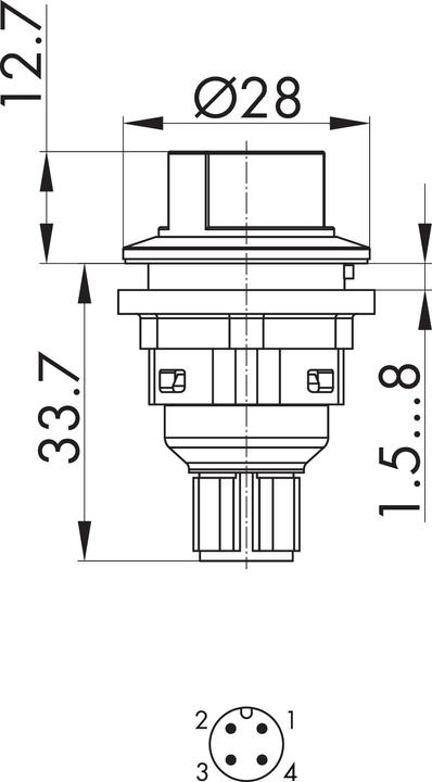 Actual product image Schlegel SWAOI C008 SWAOI C008 - Selector switch latching with M12 connection 4-pole