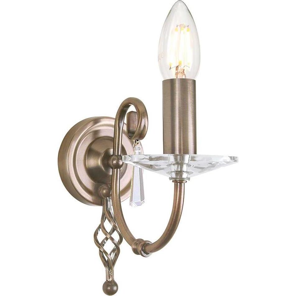 Elstead Lighting Grigio Applique + Plafoniera, Applique Aegean E14 In Ottone Anticato (E14)