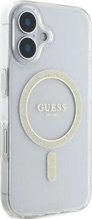 Image du produit Guess GUHMP16SHFGERET iPhone 16 6.1" przeźroczysty/transparent hardcase IML Glitter Circle MagSafe (Apple iPhone 16)