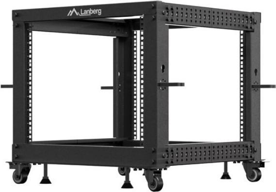Produktbild Lanberg 19 OPEN RACK 9 HE 600X600-1100 VERSTELLBAR SCHWARZ (9 HE, 19 Zoll Rack)
