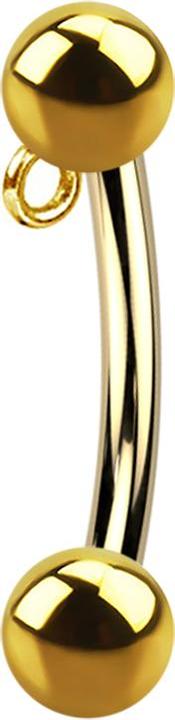 Produktbild Star Piercing Micro Banane vergoldet Innengewinde mit Kugel und Kugel Ring für Anhänger (Chirurgenstahl 316L, ohne Messing)