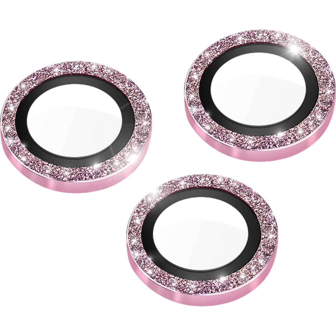 Enkay 3x Glitter Objektivschutzfolien (3 Stück, Samsung Galaxy S21), Smartphone Schutzfolie, Rosa