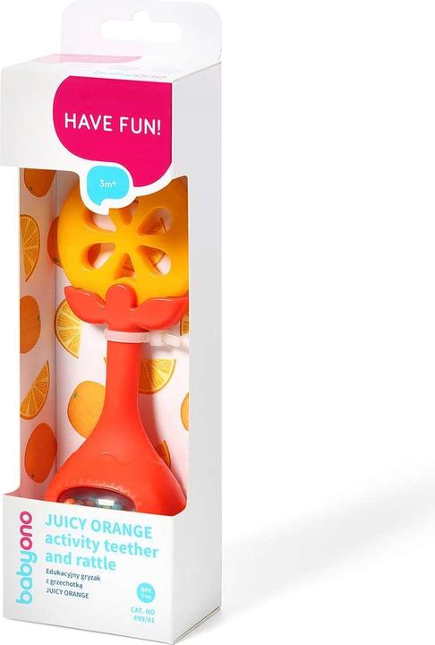Immagine prodotto Babyono Anello da dentizione ARANCIONE - sonaglio (0 Mesi)