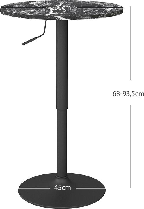 Image du produit Homcom Bartisch Spanplatte Schwarz (60 x 60 x 93.50 cm)