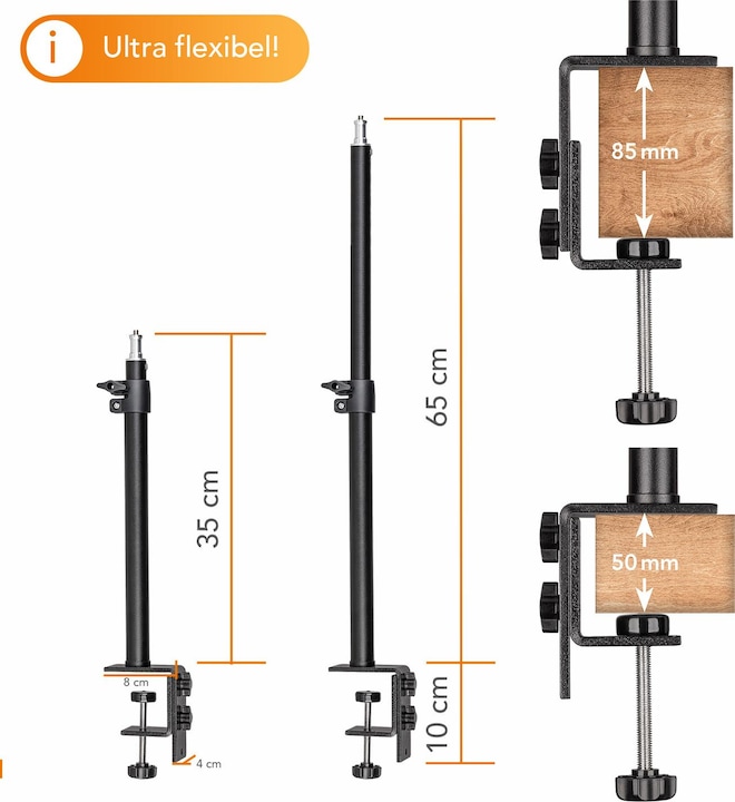 Immagine prodotto Walimex Lampada da tavolo treppiede 35-65 (65 cm, 2 kg)