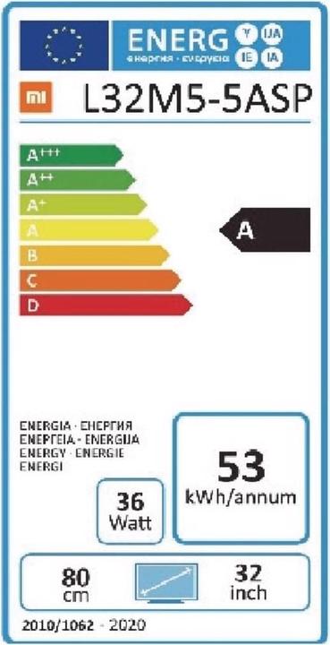 Energie-Label Xiaomi L32M55ASP (32", M5, LCD, HD)