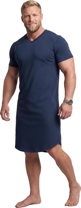 Men+ Nachthemd, Halbarm, Jersey, V-Ausschnitt (4XL)
