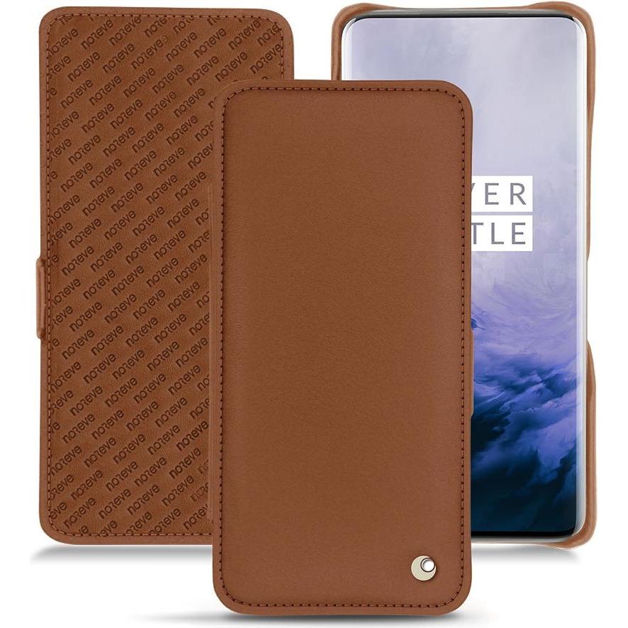 Noreve Lederschutzhülle horizontal (OnePlus 7 Pro), Smartphone Hülle, Braun