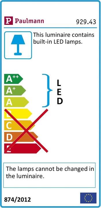 Energie-Label Paulmann Einbaupanel Areo (1000 lm)