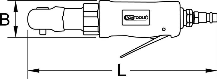 Produktbild KS Tools SlimPOWER Mini-Druckluft-Umschaltratsche, max. 6,3 bar (90 psi), 1/4" (1/4")