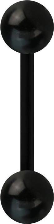 Produktbild Star Piercing Micro Banane schwarz mit zwei Kugeln (ohne Messing, Kunststoff)