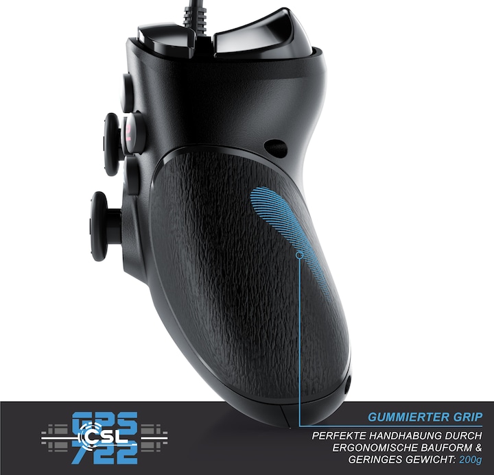 Immagine prodotto CSL Gamepad, controller di gioco per PC, PS3, Playstation con design Xbox, stick analogici di alta (PC)