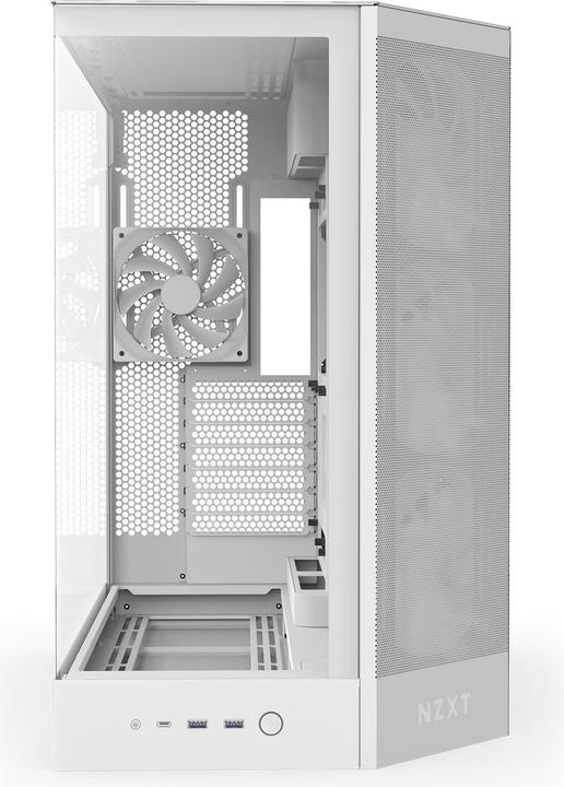 Produktbild NZXT H9 Flow RGB (2025) All White Midi Tower ATX Gaming Gehäuse weiss mit Glasfenster (ATX, Mini-ITX, mATX)