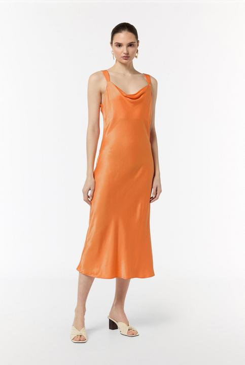 Produktbild Comma Kleid Satinkleid mit Wasserfall-Ausschnitt (40)