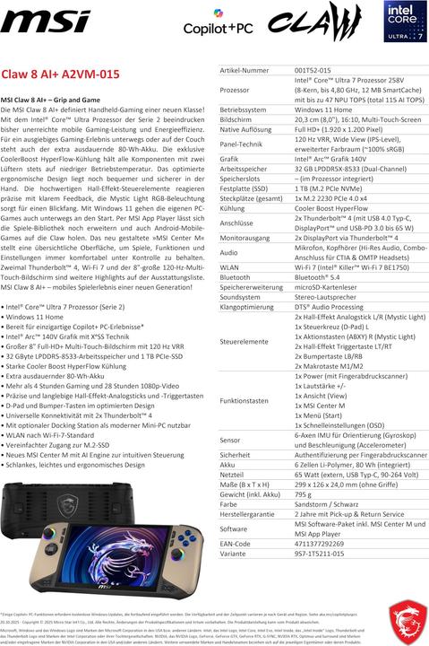 Immagine prodotto MSI ARTIGLIO 8 AI+ A2VM