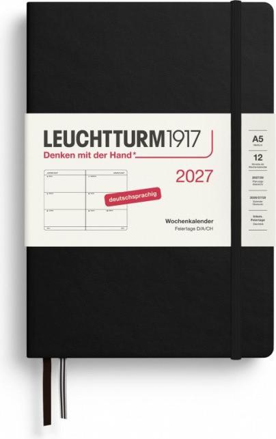 Produktbild Leuchtturm1917 WochenkalenderMediumA5Schwarz2027 (A5, 1 Woche / 2 Seiten)