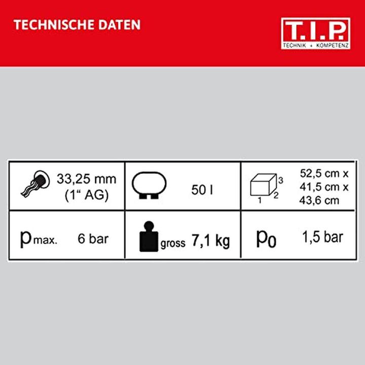 Produktbild T.I.P. Druckkessel Hauswasserwerk 50 l Edelstahl