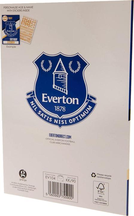 Produktbild Everton FC Geburtstagskarte mit Aufklebern Karton (1 Stk.)
