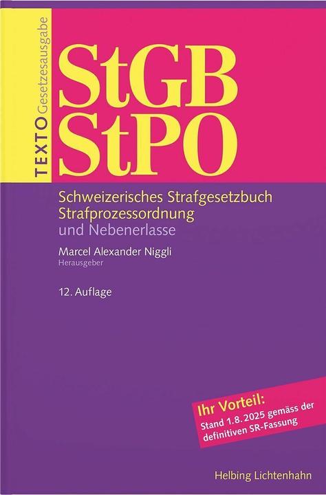 Actual product image TEXTO StGB/StPO (German, Marcel Alexander Niggli, 2025)