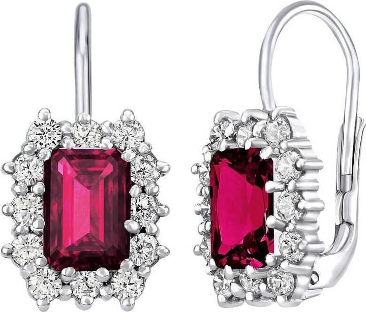 Actual product image Silvego Silver earrings with synthetic ruby SILVEGOB31757ru (925 Sterling silver)