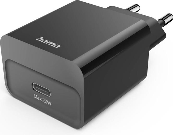 Hama Schnellladegerät, USB-C, PD, 20 W, Schwarz (20 W, 1 Port)