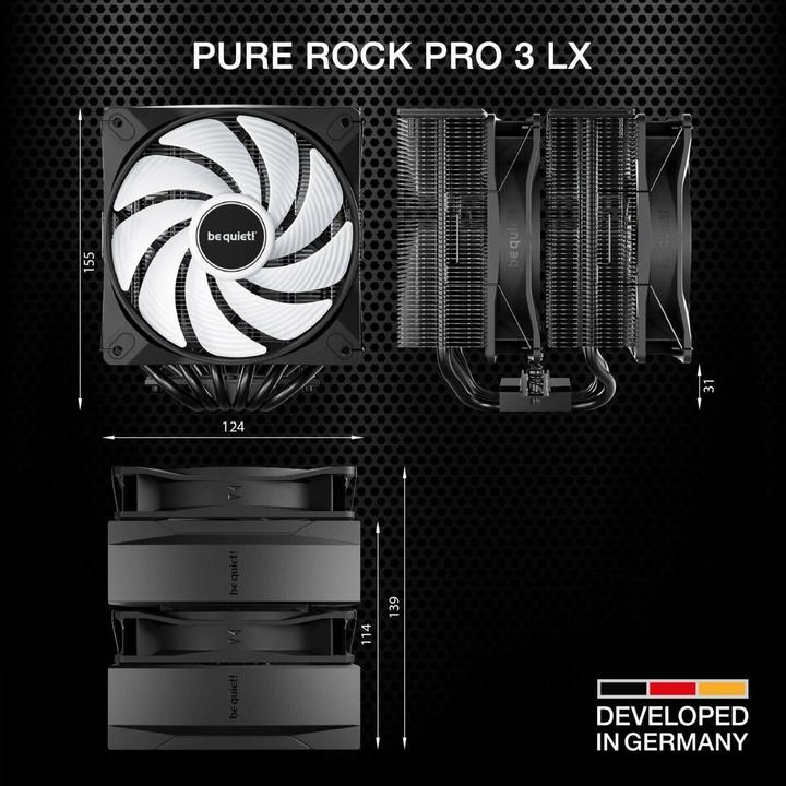 Actual product image be quiet! Pure Rock PRO 3 LX ARGB (155 mm)