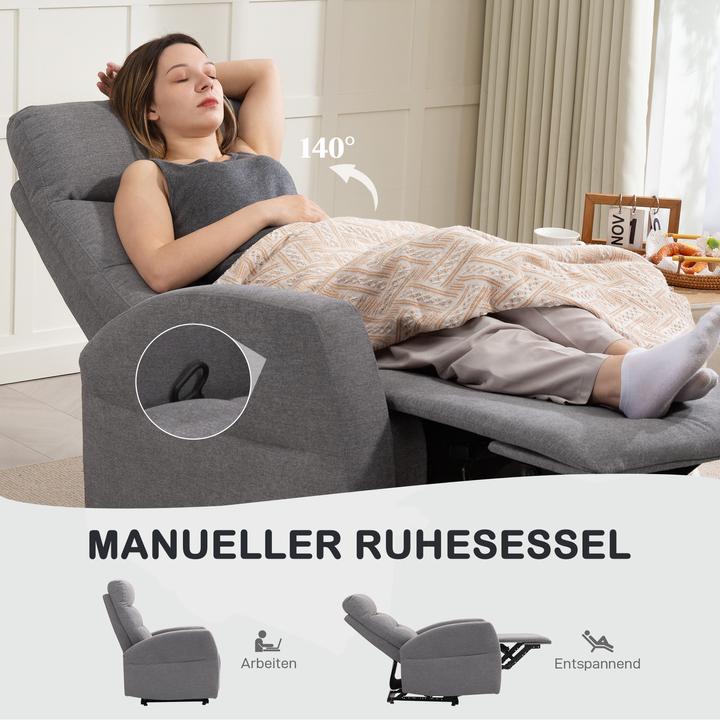 Image du produit Homcom Relaxsessel mit Liegefunktion Polyester Dunkelgrau