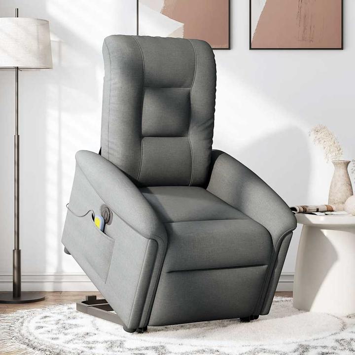 Actual product image vidaXL Electric massage chair with stand-up aid dark grey fabric
