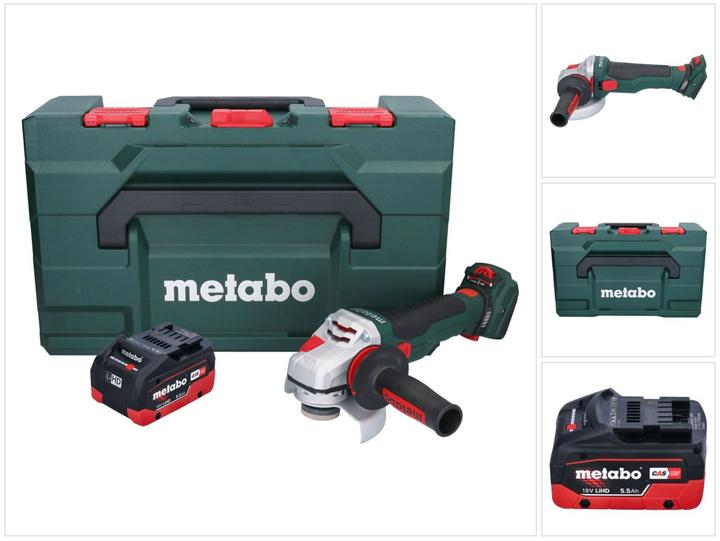 Produktbild Metabo WVB 18 LTX BL 15-125 Quick Akku Winkelschleifer 18 V 125 mm Brushless + 1x Akku 5,5 Ah + (125 mm)