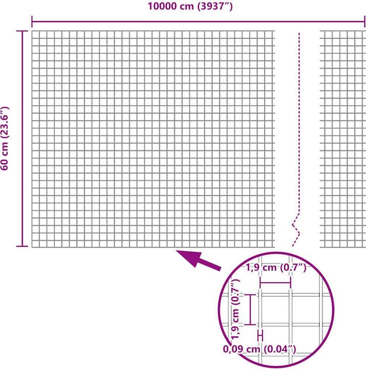 Produktbild vidaXL Schweissdrahtzaun