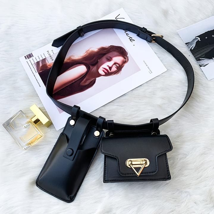 Image du produit Only-Bags.Store Stilvolle Gürteltasche mit verstellbarem Gürtel - elegante schwarze Crossbody-Brusttasche