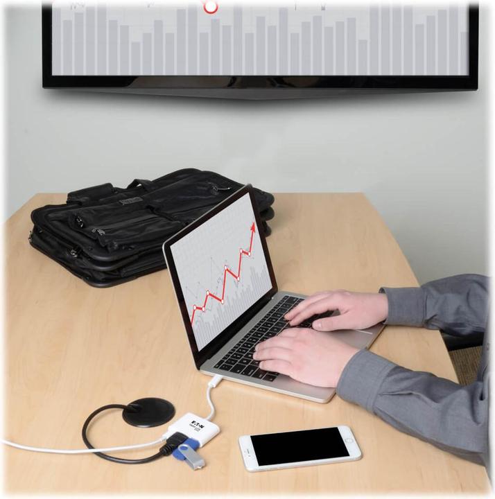 Actual product image Eaton USB-C to HDMI Adapter with USB-A Port and PD Charging HDCP White (USB-C, 1 portion)