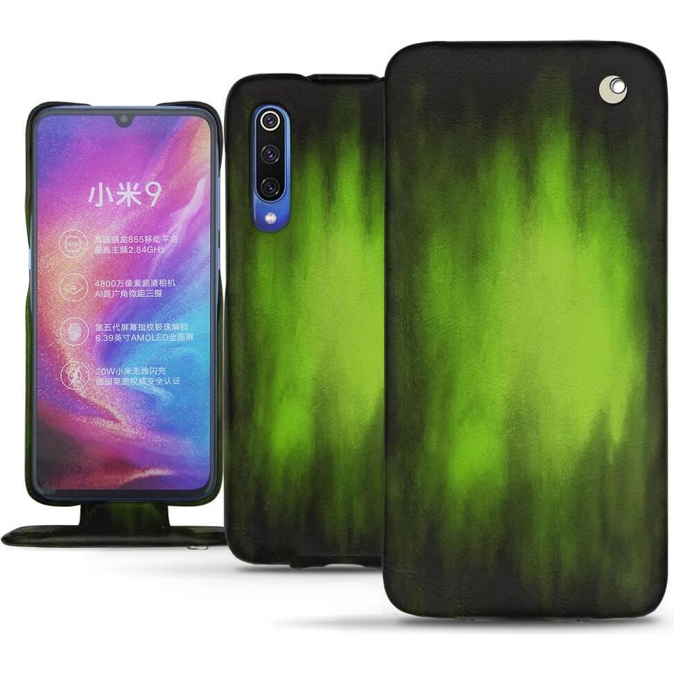 Noreve Lederschutzhülle vertikal (Xiaomi Mi 9), Smartphone Hülle, Grün