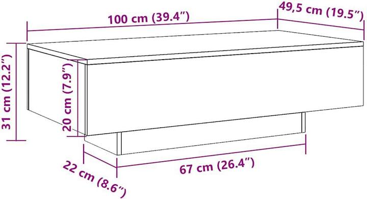 Produktbild vidaXL Sotiraa (100 x 49.50 x 31 cm)