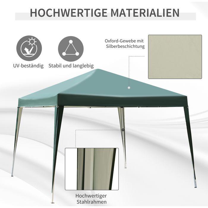 Produktbild Swisshandel24 Faltpavillon 2,95 x 2,95 m Pop-Up UV-Schutz Stahl+Oxford Grün (300 cm, 295 cm)