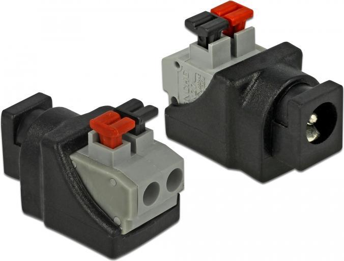 Produktbild Delock Adapter DC 5,5 x 2,1 mm Buchse > Terminalblock mit Drucktasten 2 Pin