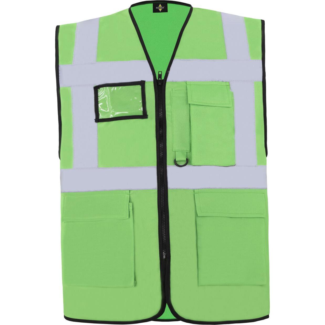 Korntex, Warnweste + Warnshirt, Warnweste Multifunktional Hamburg Grün mit 360° Sicherheit 3XL EN ISO 17353  KXCMF (3XL)