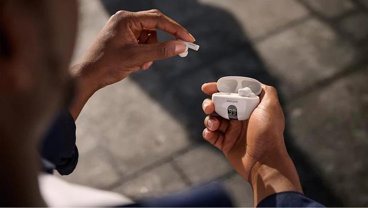 Immagine prodotto Philips True Wireless In-Ear-Kopfhörer TAT2520WT/00 Weiss (ANC, 19.50 h, Senza fili)
