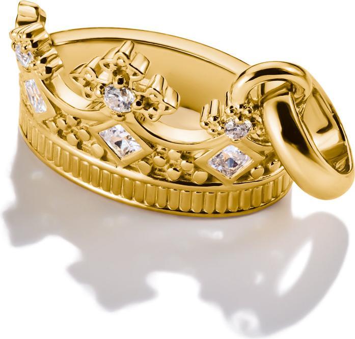 Produktbild Thomas Sabo Charm-Anhänger Krone mit Steinen Connect vergoldet (Sterling Silber)