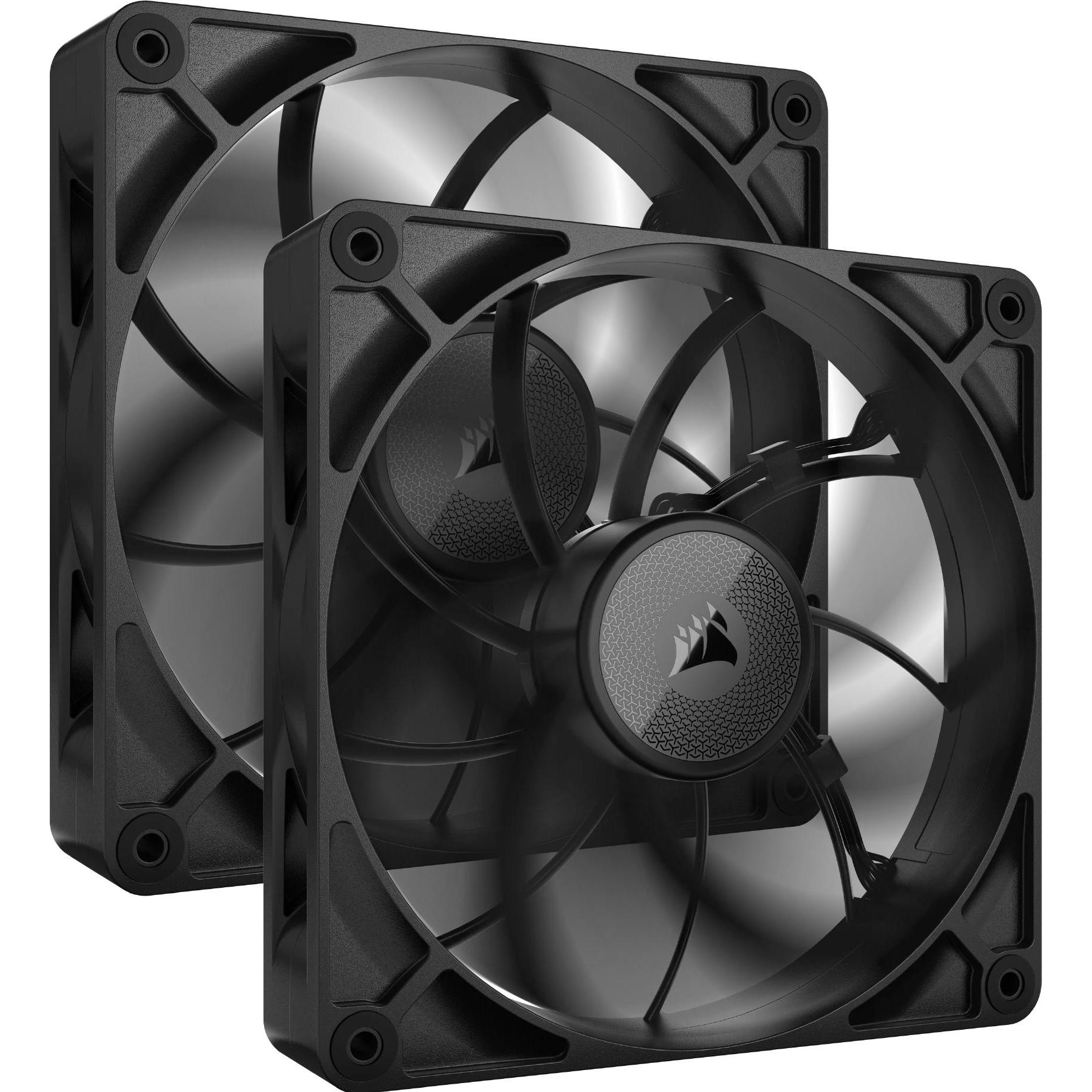 Corsair RX MAX Series, iCUE LINK RX140 MAX, 140mm Fan, Dual Fan Kit (140 mm, 2 x), PC Lüfter, Schwarz