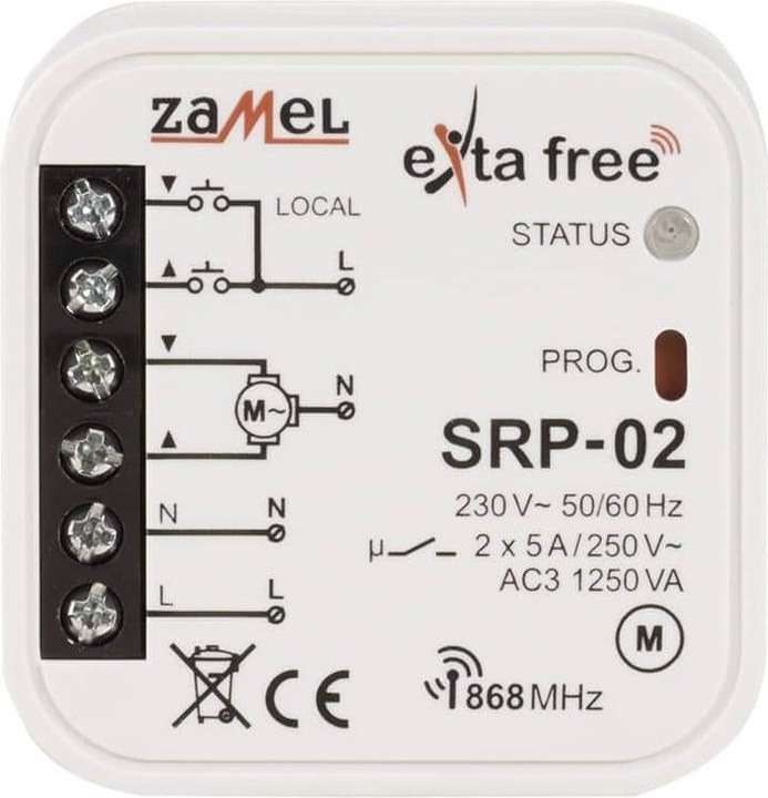 Actual product image Zamel Wireless roller shutter controller Exta Free Comfort operating modes SRP-02