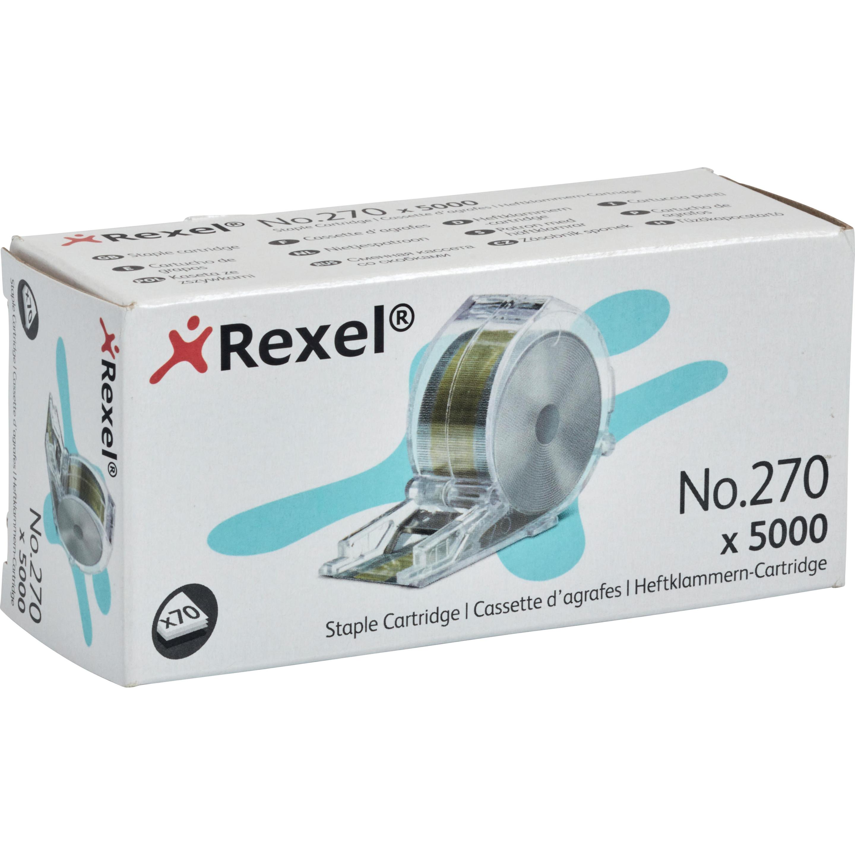 Thumbnail - Rexel, Büroklammer, Cartridge Heftklammern Stella 70, verzinkt aus Stahl, für Elektro-Heftgerät Stella 70 (5000 x)