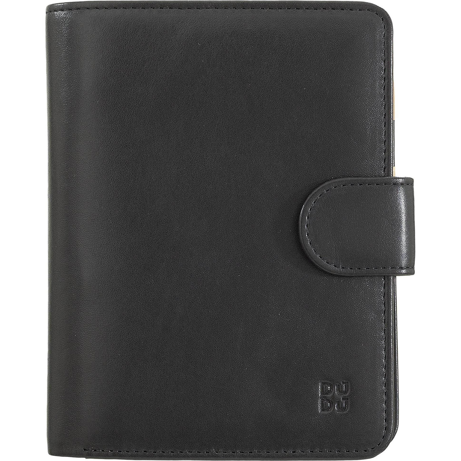 Dudu, Damen, Portemonnaie, Geldbörse RFID Leder 11 cm, Schwarz