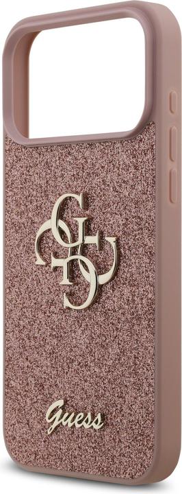 Immagine prodotto Guess Back panel cover Apple iPhone 17 Pro Max PU Fixed Glitter 4G Metal Logo Case Pink (Apple iPhone 17 Pro Max)