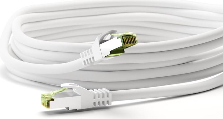 Image du produit Goobay Câble patch RJ45 avec câble brut CAT 8.1 S/FTP, blanc (S/FTP, CAT8.1, 7.50 m)