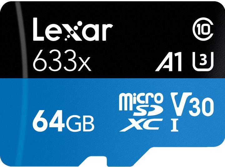 Actual product image Lexar High-Performance 633x (64 GB, microSDXC, U3, UHS-I)